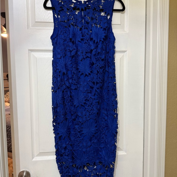 Calvin Klein Dresses & Skirts - Calvin Klein Royal Blue Floral Lace Midi Dress